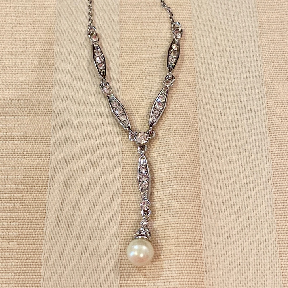 Charter Club Silver/Pearl Earrings & Necklace Set - Picture 4 of 9
